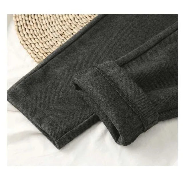 Wool Tube Pants for Women - High-Waisted, Stylish and Perfect for Winter Office Wear