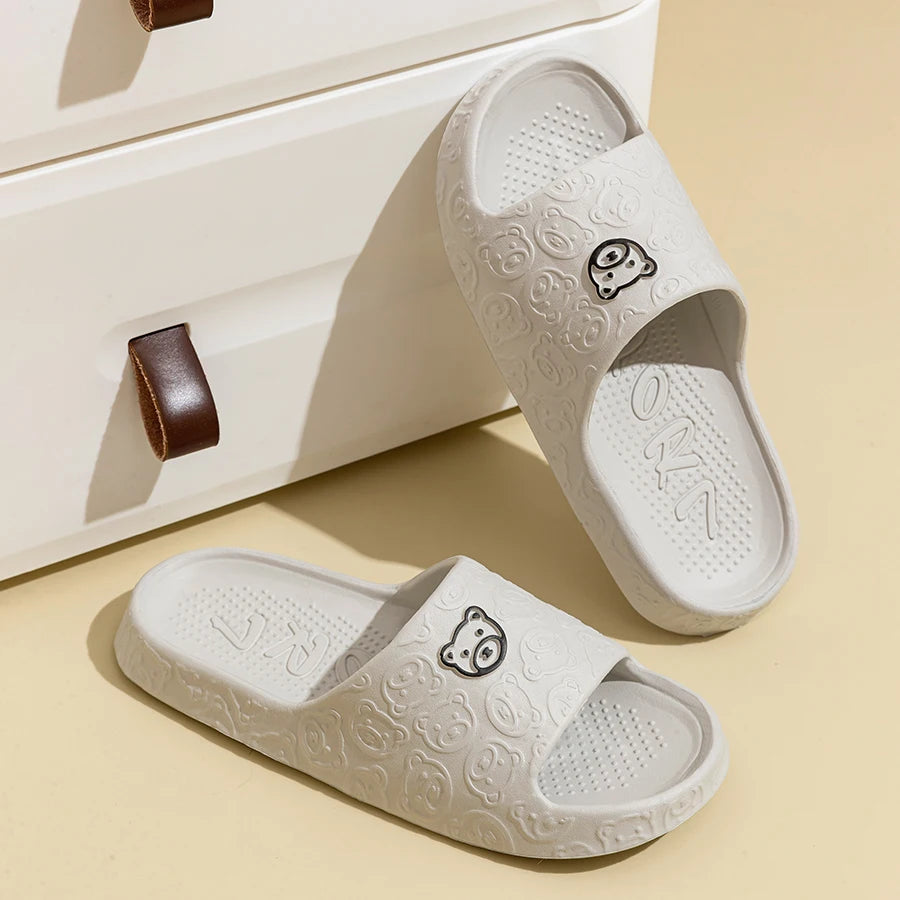 Indoor Sandals with Teddy Bear Design