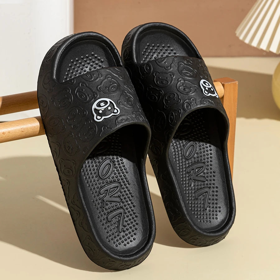 Indoor Sandals with Teddy Bear Design