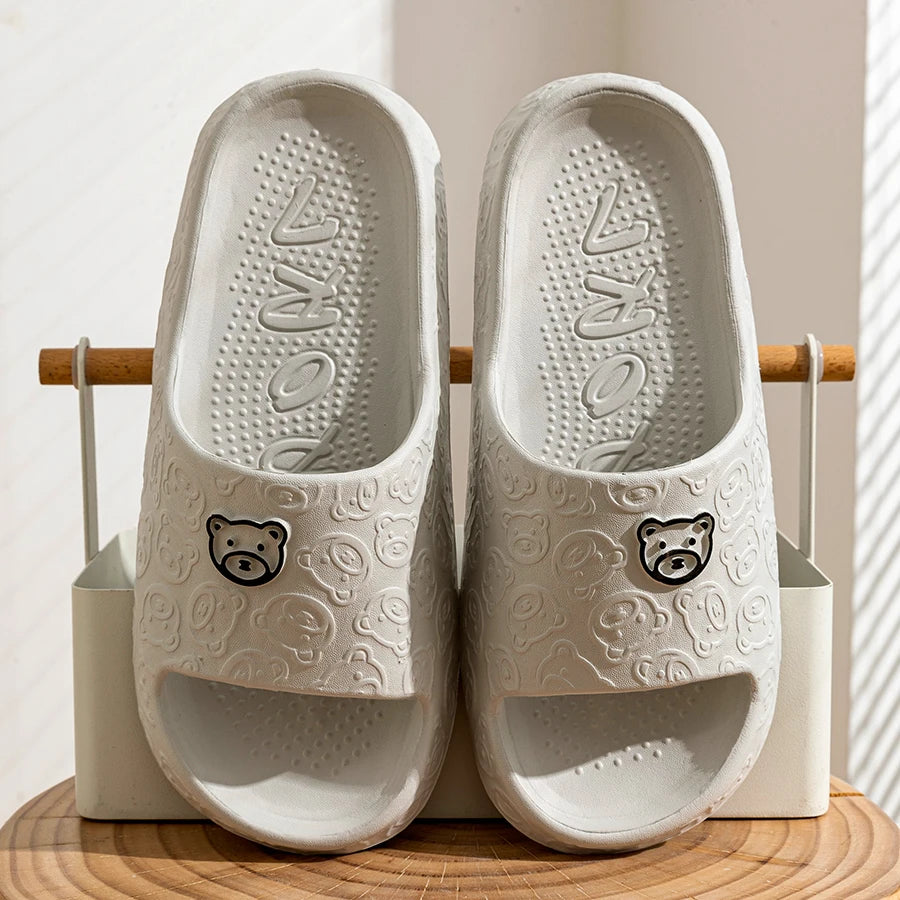 Indoor Sandals with Teddy Bear Design