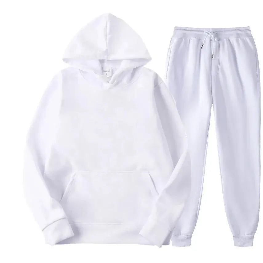 Men's Sports Set: Sweatshirt and Thick Pants Ideal for Winter