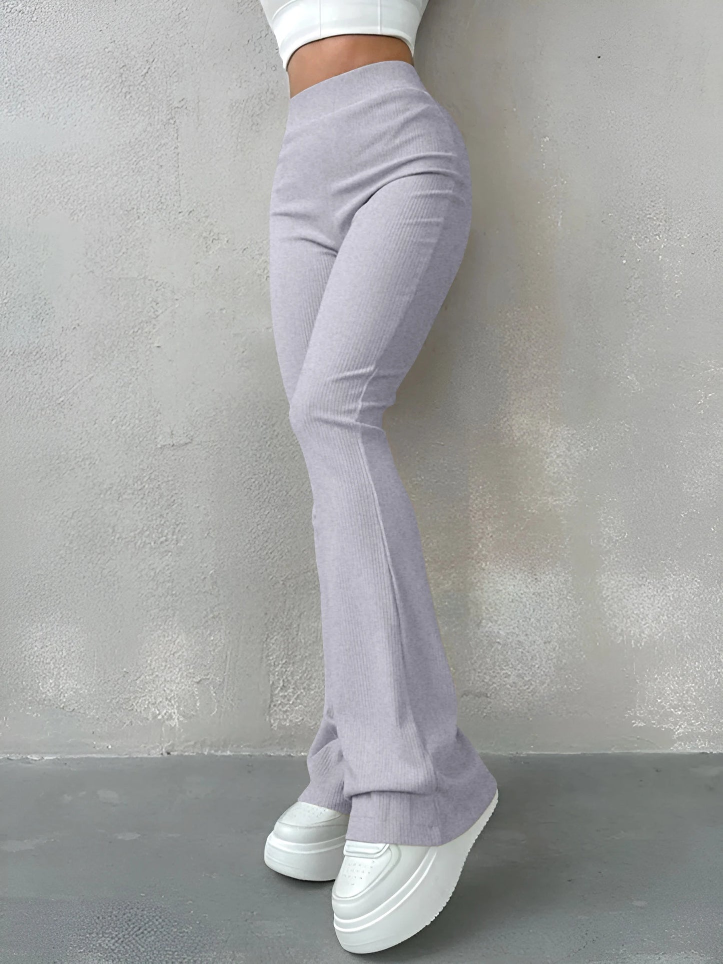 High-Waisted Flared Pants with Modern Design.