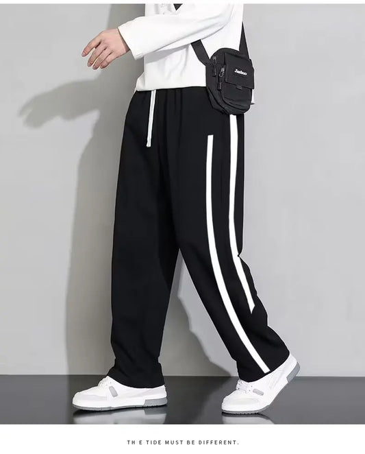 Streetwear-Style Athletic Pants with Stripe Details – Color Variants