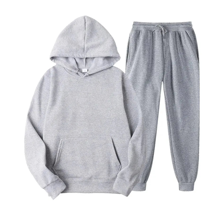 Men's Sports Set: Sweatshirt and Thick Pants Ideal for Winter