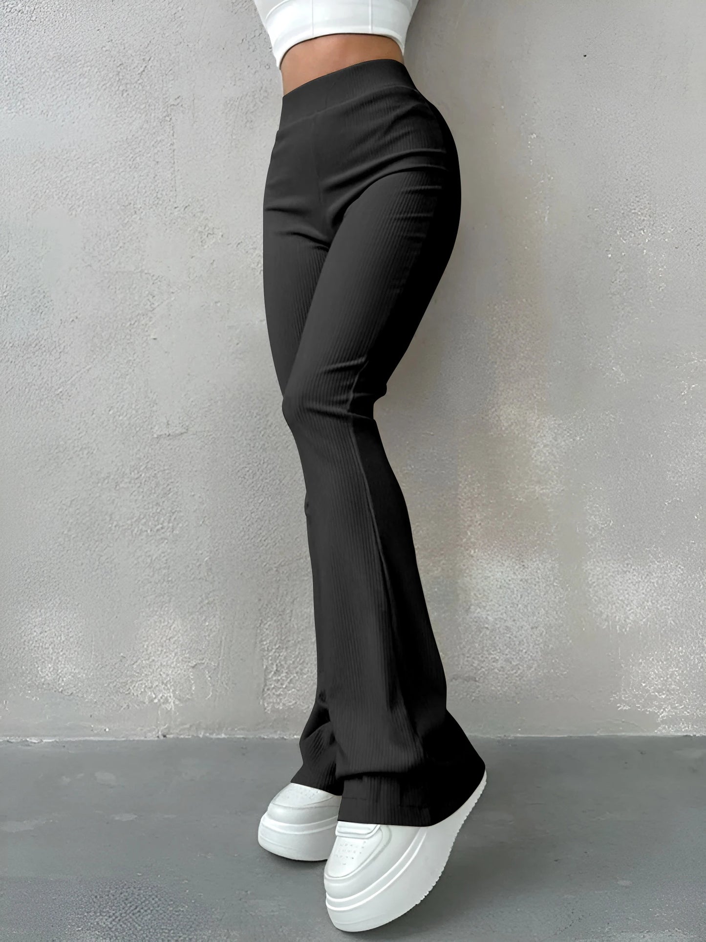 High-Waisted Flared Pants with Modern Design.