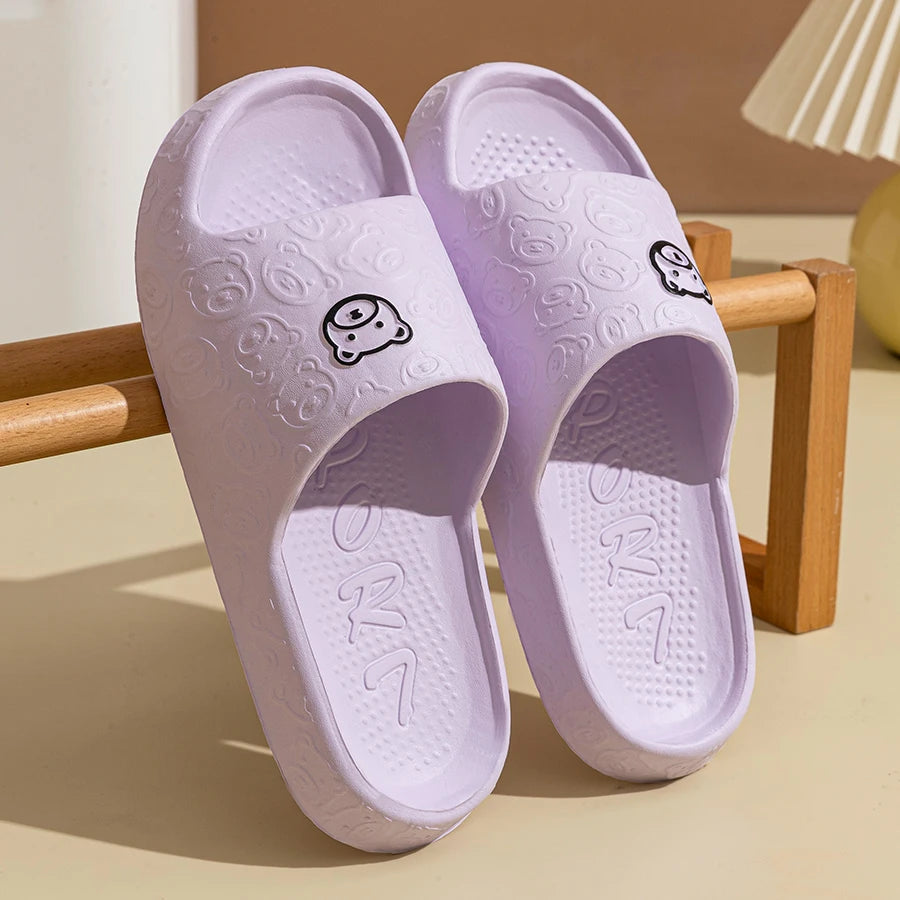 Indoor Sandals with Teddy Bear Design