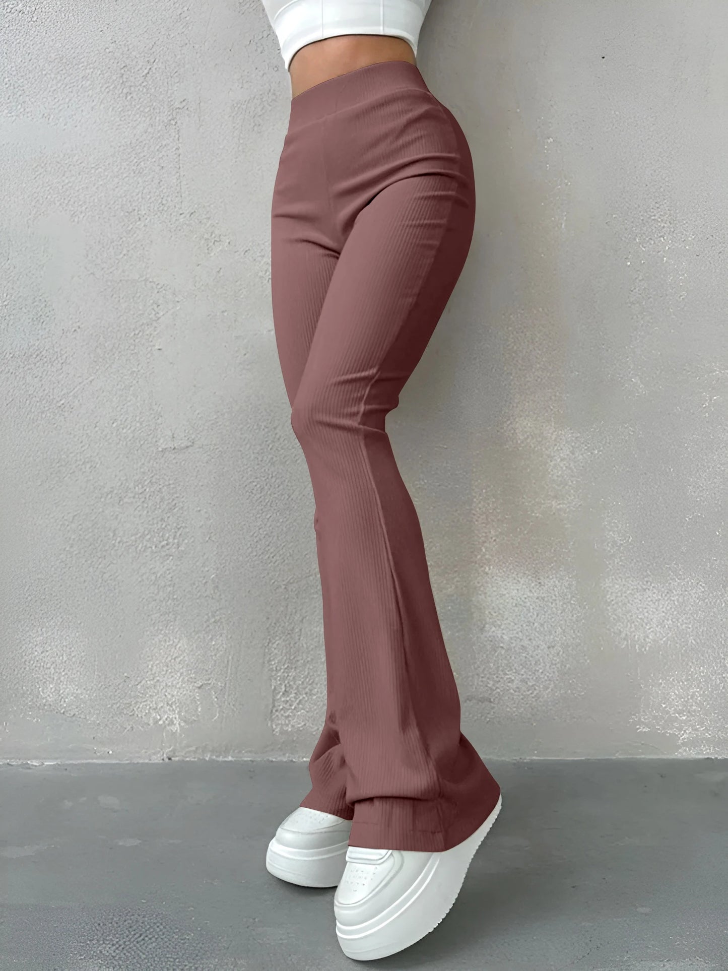 High-Waisted Flared Pants with Modern Design.