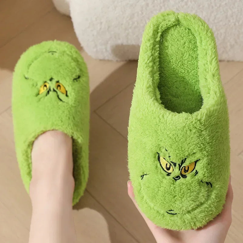 Fun Green Slippers: Comfort with a Mischievous Touch