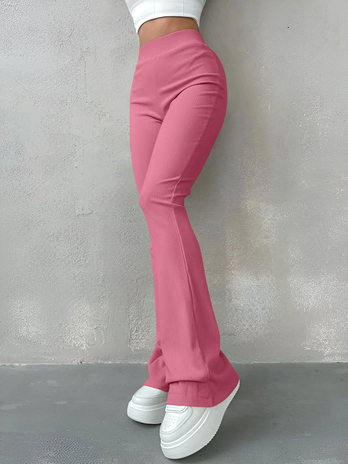 High-Waisted Flared Pants with Modern Design.