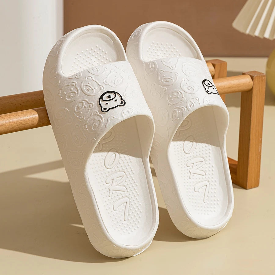 Indoor Sandals with Teddy Bear Design