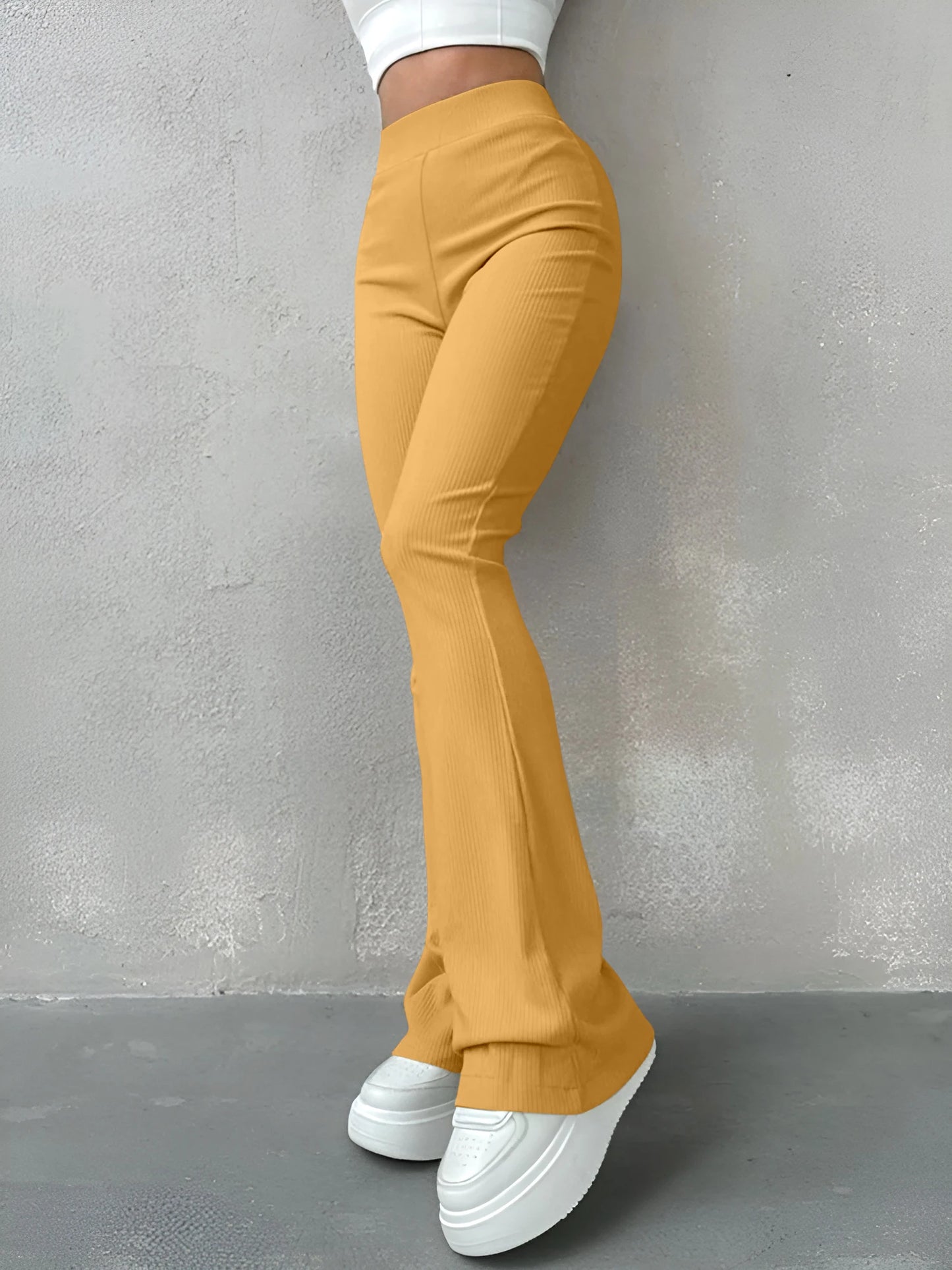 High-Waisted Flared Pants with Modern Design.