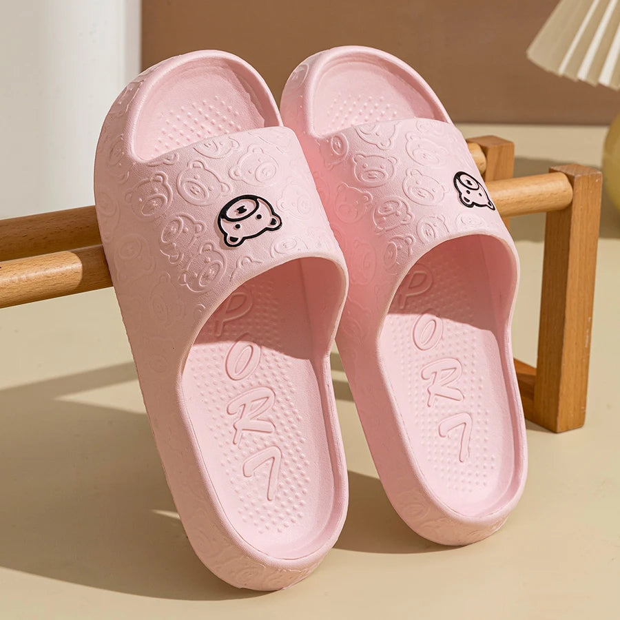 Indoor Sandals with Teddy Bear Design