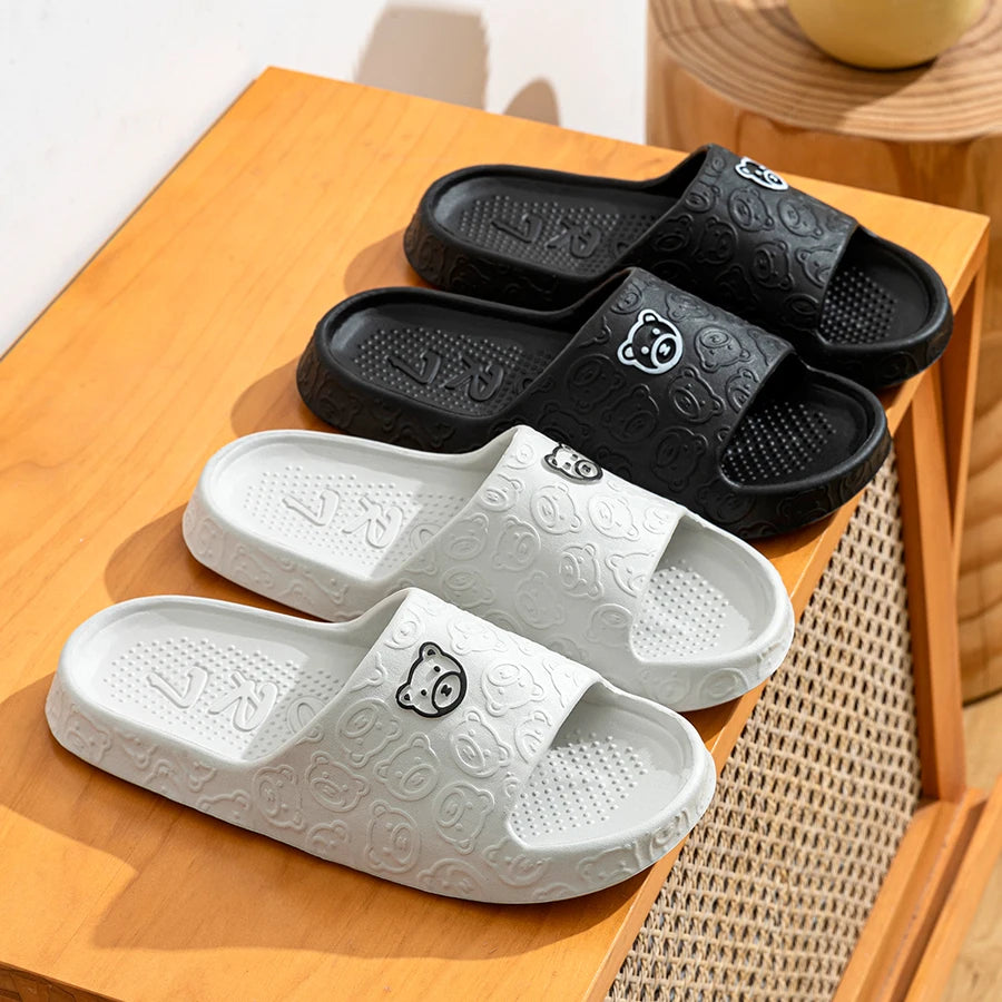 Indoor Sandals with Teddy Bear Design