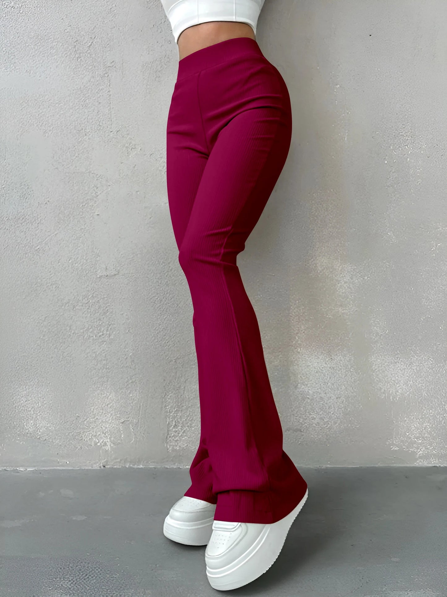 High-Waisted Flared Pants with Modern Design.