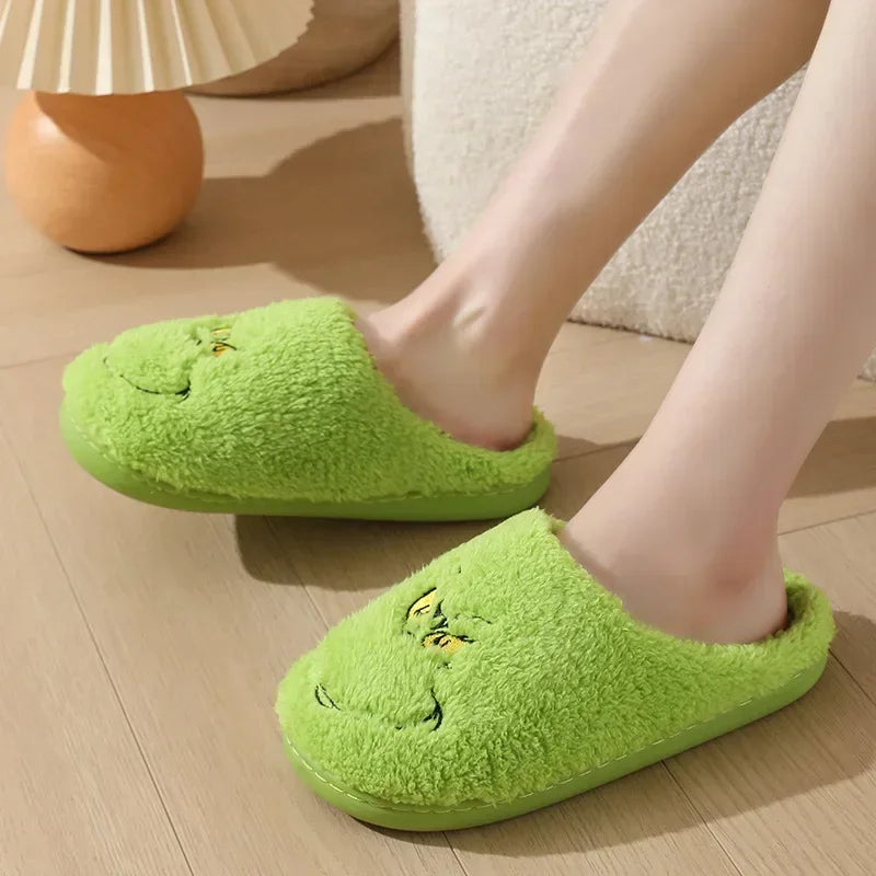 Fun Green Slippers: Comfort with a Mischievous Touch