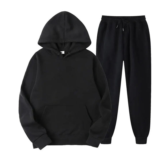 Men's Sports Set: Sweatshirt and Thick Pants Ideal for Winter